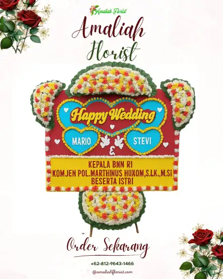Papan Bunga Pernikahan Sonobekel